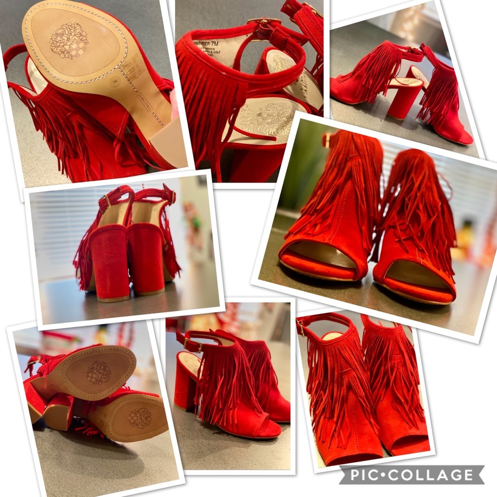 Brand new Vince Camuto Red open toe heels